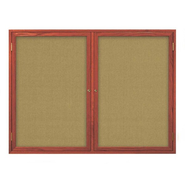 United Visual Products Open Faced Traditional Rounded Corkboard UV643ARC-BRONZE-MEDGRY - main